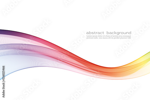 Abstract wave vector background, iridescent wavy lines. Spectrum wave color. Smoky wave. Wavy line color