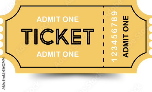 One Ticket Black and white text