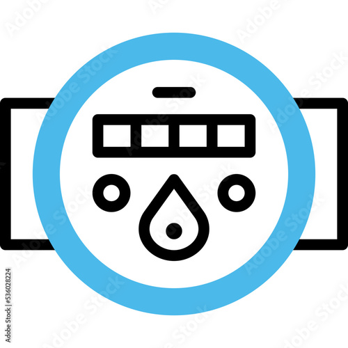water meter flat line icon