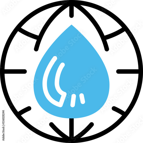 water resource flat line icon