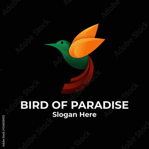 Bird Of Paradise Gradient Modern Logo Company Vector Template