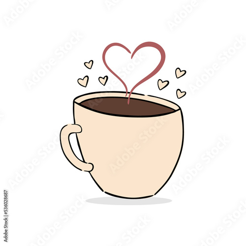 Coffee cup illustration isolated on png Transparent background