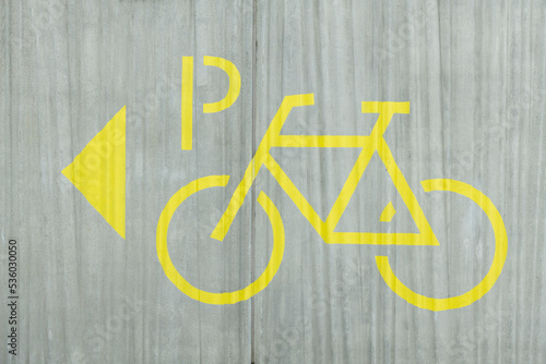 Bicycle parking sing - stock photo