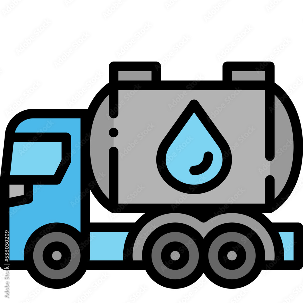 Naklejka premium tank truck filled outline icon