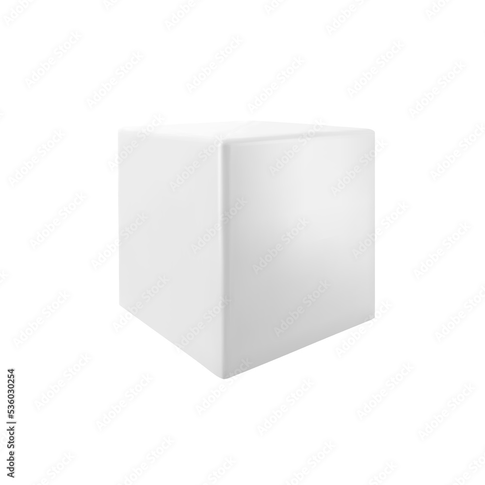 Vector 3d white cube. Realistic 3d object. Vector 3d white cube. Realistic 3d object.