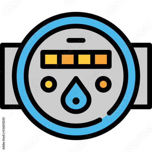 water meter filled outline icon