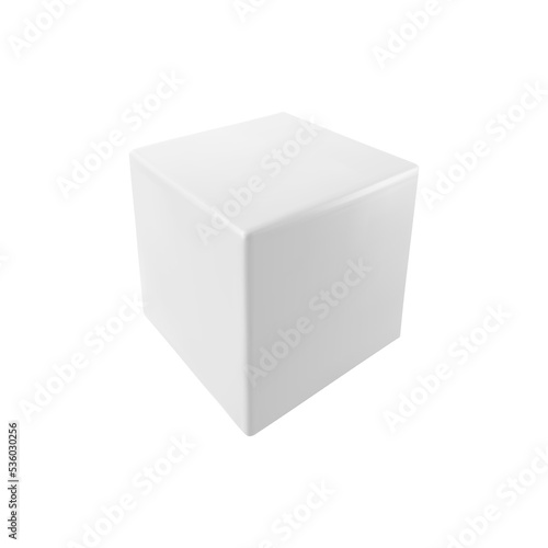 Vector 3d white cube. Realistic 3d object. © Linett