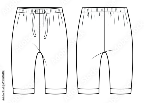 Pants baby wear. BABY PANTS design FLAT SKETCH