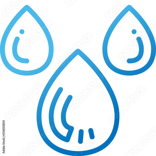 rain drop gradient line icon