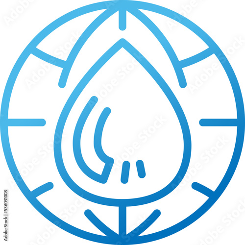 water resource gradient line icon