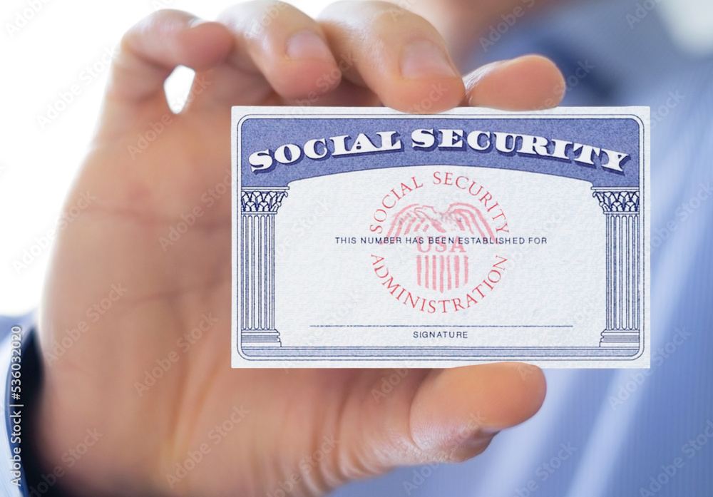 Social Security Card in USA Stock Photo