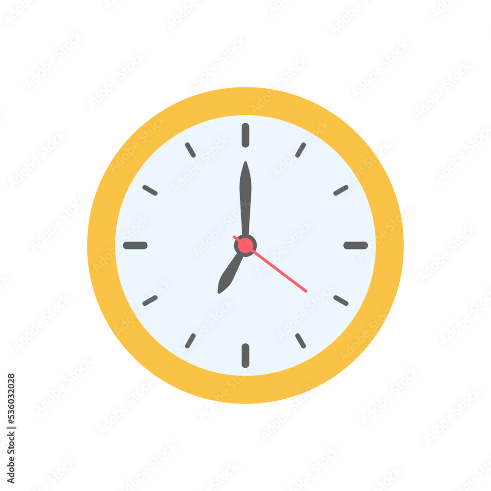 The round clock face shows the scheduled time. The round clock face shows the scheduled time.