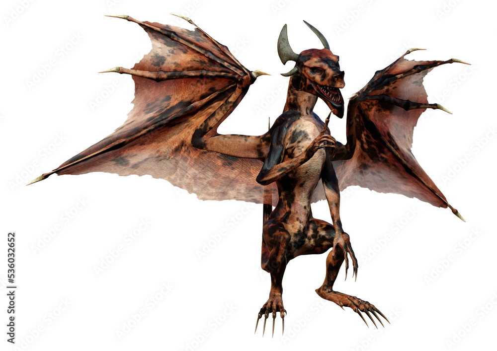 Fototapeta premium 3D Rendering Fairy Tale Dragon on White