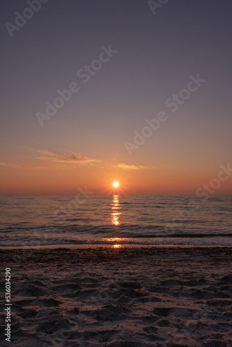 Sunrise at the beach in Rewa Gdynia