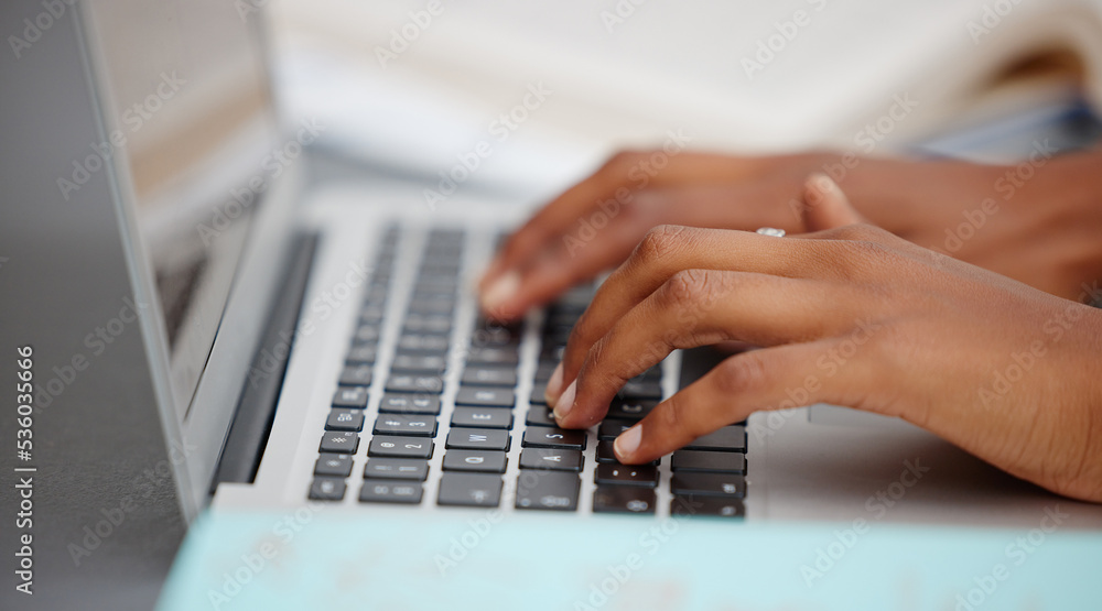 Woman college student hands typing laptop keyboard, email and freelancer, blogging and website research. Closeup fingers computer elearning, internet connect and planning university education course Woman college student hands typing laptop keyboard, email and freelancer, blogging and website research. Closeup fingers computer elearning, internet connect and planning university education course
