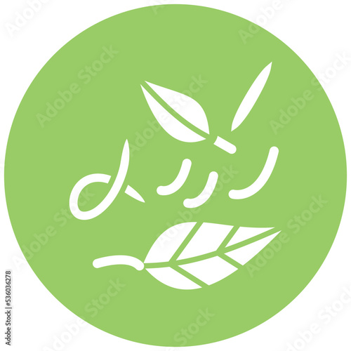 Leaf Fluttering in Wind Icon Style