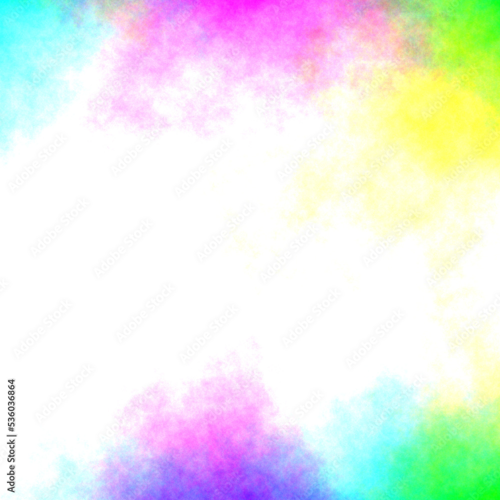 Colorful watercolor border . Abstract stains pattern in rainbow colors with place for text.  