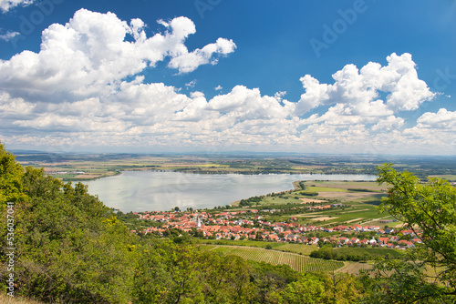 View from Devin to Pavlov village in summer day. Palava. Moravia region. © LupCOMP96