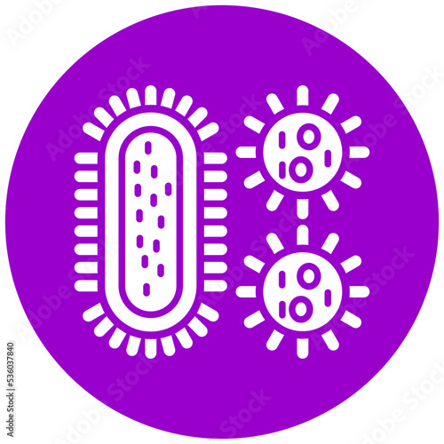 Bacteria And Virus Icon Style