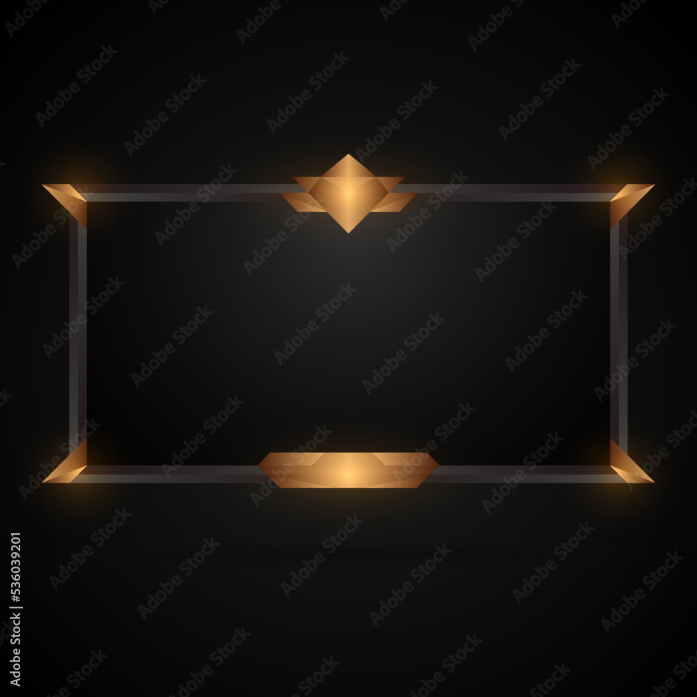 Vetor de Gold and black medieval style game interface border frame for ...