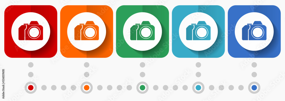 Photo camera vector icons, infographic template, set of flat design photography symbols Photo camera vector icons, infographic template, set of flat design photography symbols