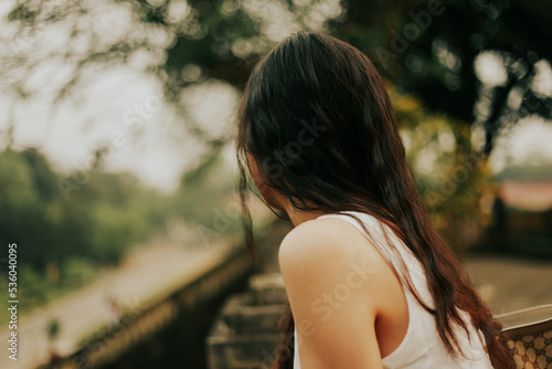 woman sitting on bench