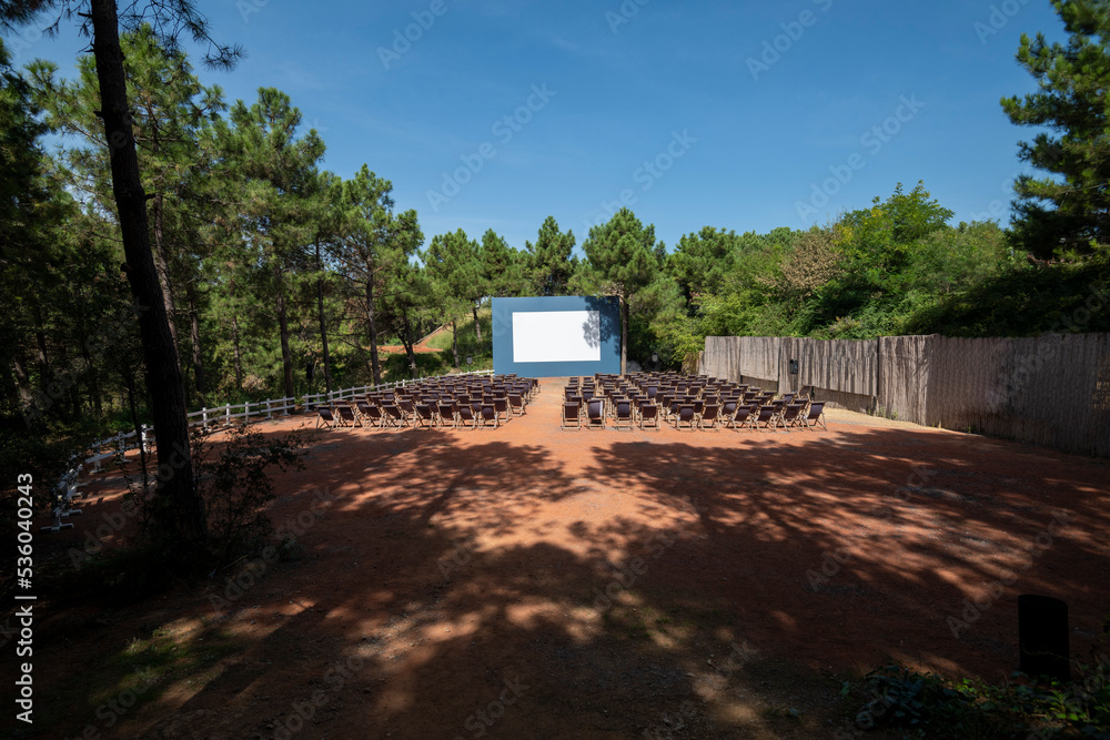 Nostalgic open air cinema with space for your text