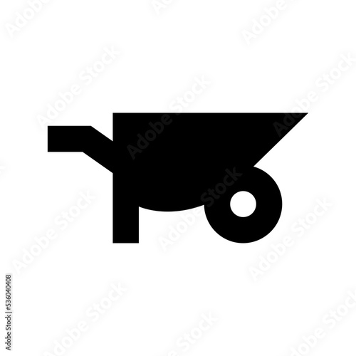 Wheelbarrow Flat Vector Icon 