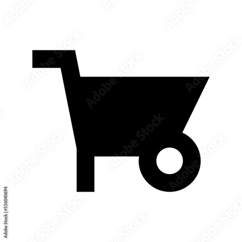 Wheelbarrow Flat Vector Icon 