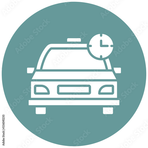 Busy Taxi Icon Style