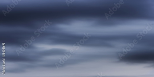 Dramatic autumn sky, stormy clouds in dark sky, vector background