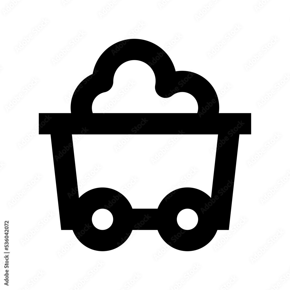 Mine Cart Flat Vector Icon Mine Cart Flat Vector Icon