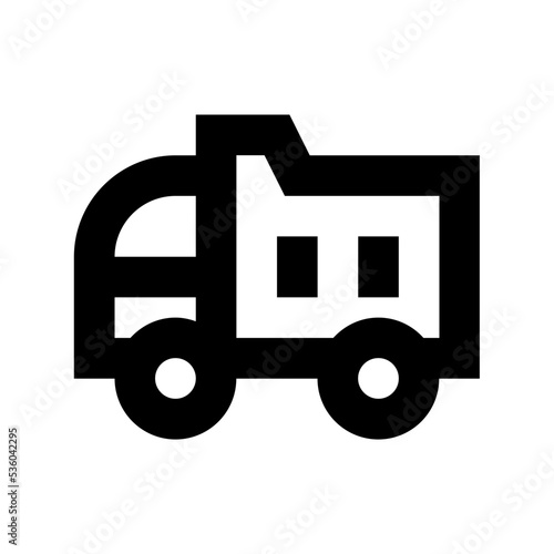 Dumper Truck Flat Vector Icon 