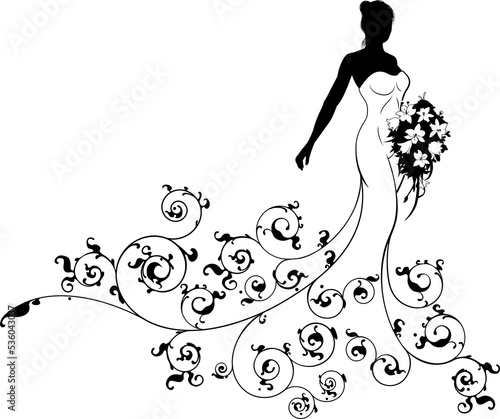 Floral Pattern Wedding Brid...
