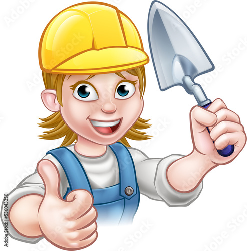 Female Builder Bricklayer W...