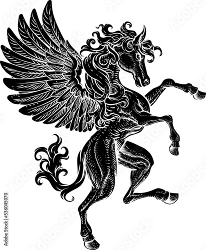 Pegasus Rearing Rampant Crest Coat Of Arms Horse