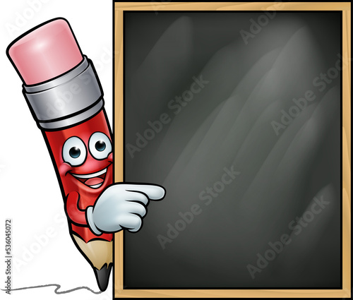 Cartoon Pencil and School B...
