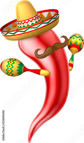 Cartoon Spicy Red Pepper Me...