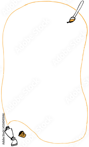 絞りだした絵具と筆