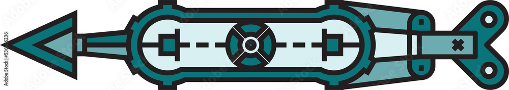 Fototapeta premium decorative arrow weapon steampunk style illustration