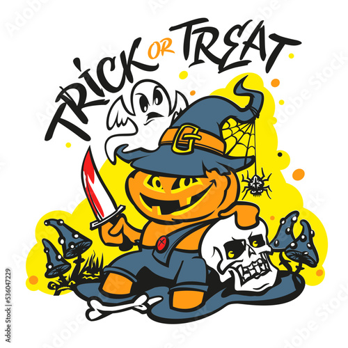 Trick or treat svg, Halloween for kids, Halloween ghost, pumpkin, jack-o-lantern svg, cut file. Halloween clipart svg