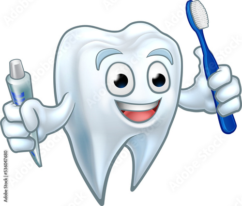 Tooth Mascot Cartoon Character