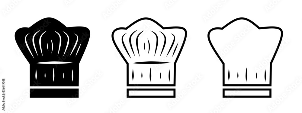 chef hat icon illustration set. Vector stock icon symbol collection