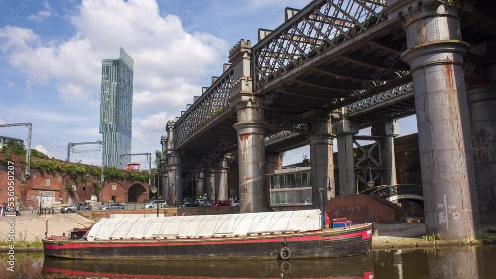 Manchester, England United Kingdom - Cityscape at Castlefield, Deansgate - 4K Time lapse Manchester, England United Kingdom - Cityscape at Castlefield, Deansgate - 4K Time lapse