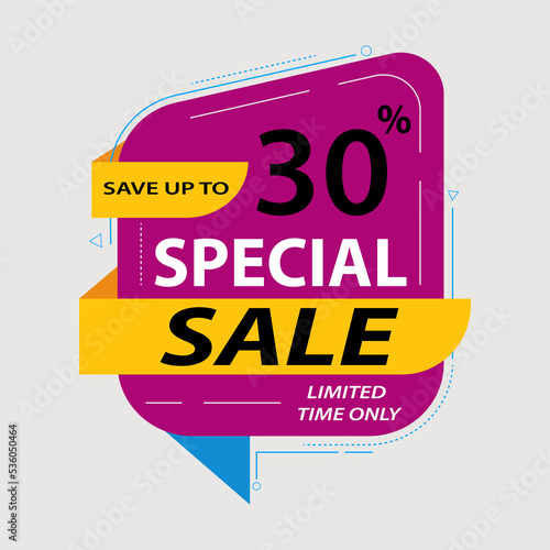 special sale banner  special offer up to 30  off. Vector illustration.
