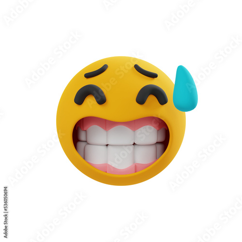 Awkward laughter 3d emoji