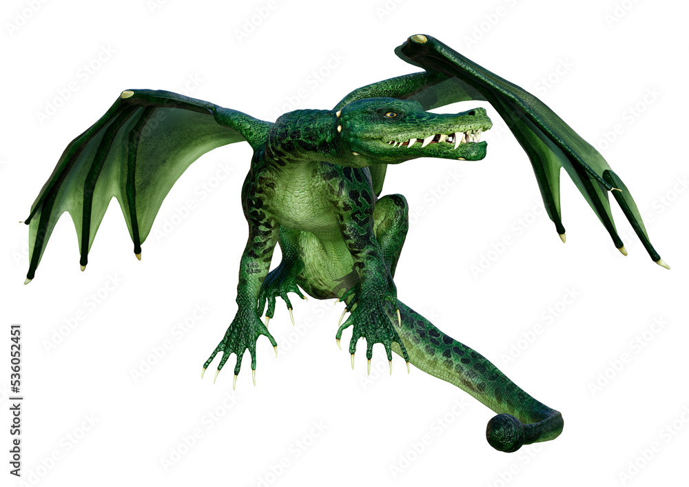 Fototapeta premium 3D Rendering Fairy Tale Dragon on White