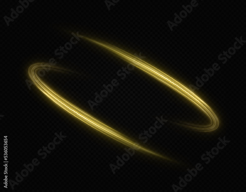 Luminous trail effect. Space wavy lines twinkle on transparent background. Abstract magic banner. Magic light trail of glittering comet tail. 