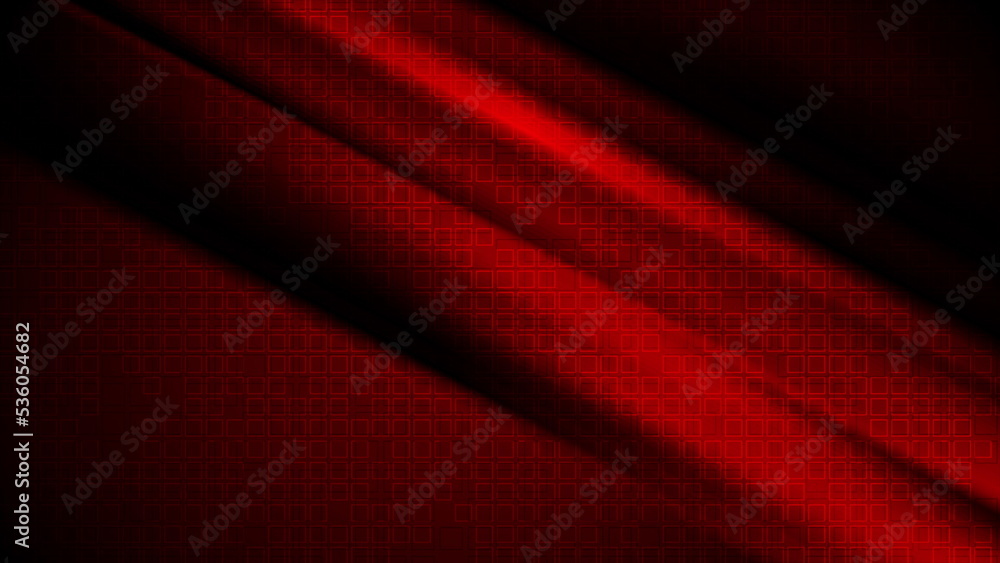 Dark red glowing stripes and checkered grid background Dark red glowing stripes and checkered grid background