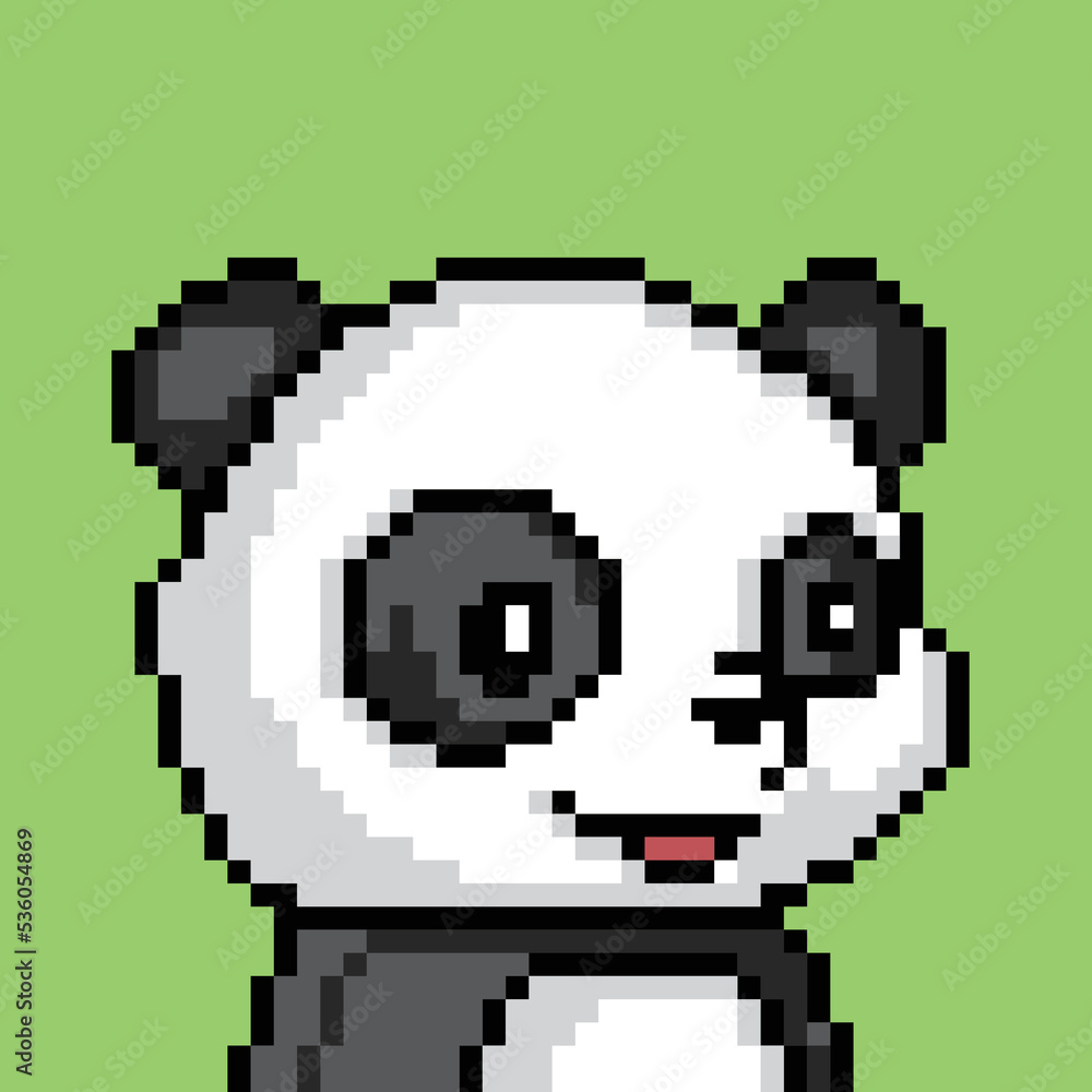 cute panda character with pixel art cute panda character with pixel art
